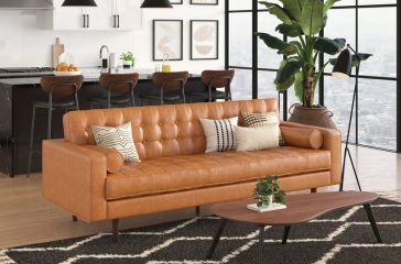 Rika Leather Conversation Sofa
